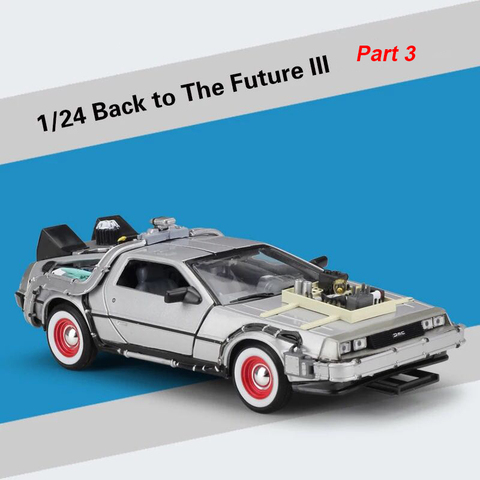 1/24 échelle métal alliage voiture moulé sous pression modèle partie 1 2 3 temps Machine DeLorean DMC-12 modèle jouet Welly retour vers le futur collection ► Photo 1/6