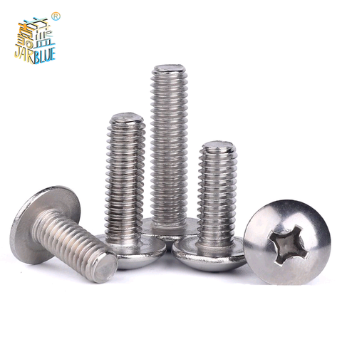 10/50Pcs Parts M2.5 M3 M4 M5 M6 304 A2-70 Stainless Steel JISB1111T Phillips Braguero Flat Head Large Round Cross Bolt L=3-70 Mm ► Photo 1/5