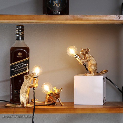 Moderne Mini résine souris lampes de Table LED pour salon chambre nordique support lampe de bureau Luminaire Loft décor à la maison étude luminaires ► Photo 1/4