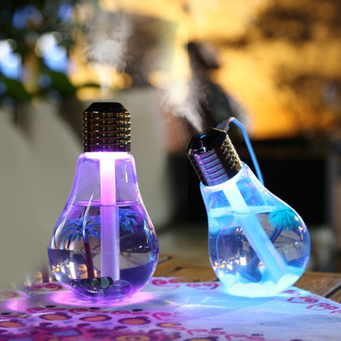 400ML ampoule humidificateur d'air diffuseur d'huile essentielle atomiseur désodorisant brumisateur avec 7 couleurs LED veilleuse pour le bureau à domicile ► Photo 1/6