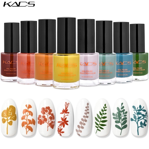 KADS 9.5ml nouveau vernis à ongles estampage vernis couleur Pure 2 en 1 vernis à ongles haricot vert Nail Art estampage laque outil de timbre à ongles ► Photo 1/6