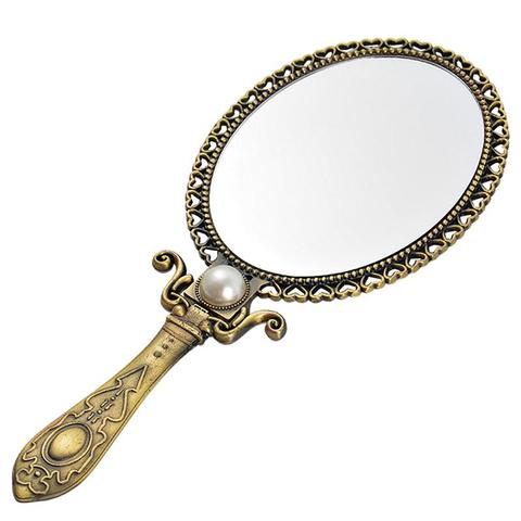 Miroir portatif de maquillage pour femmes, miroir à main Style Vintage, 1 pièce ► Photo 1/6