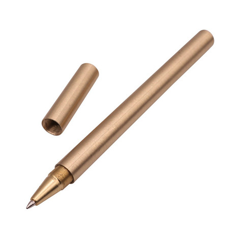 1 pièces stylo à bille en laiton 0.5mm stylo en cuivre étudiant école bureau écriture stylo vacances Promotion cadeau stylo pas fatigué d'écrire ► Photo 1/6