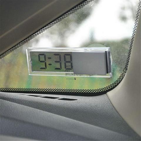 Mini horloge électronique de voiture numérique de haute qualité affichage LCD Transparent Durable montre numérique avec ventouse décor de voiture universel ► Photo 1/6