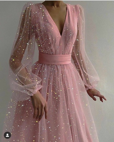 2022 printemps été lanterne à manches longues paillettes points robes parti femmes élégant maille Tulle Sexy robe femme Vestidos Longo ► Photo 1/2