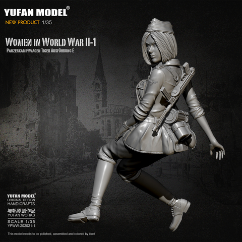 1/35 résine figurine Kits allemand femme char soldat modèle auto-assemblé YFWW-2065-1 ► Photo 1/4