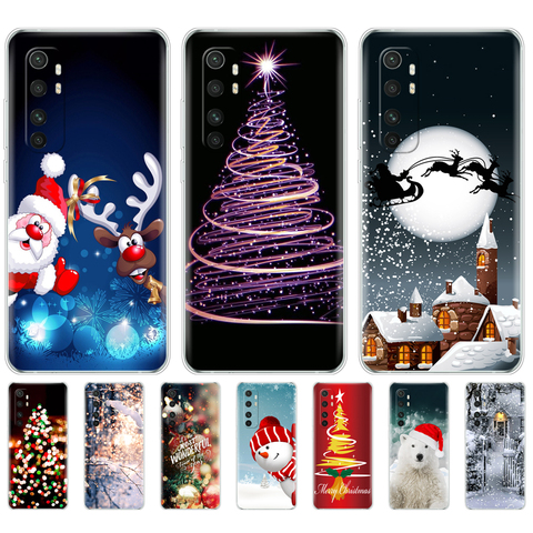 Coque arrière en silicone Tpu souple pour Xiaomi, 6.47 pouces, pour Mi Note 10 Lite, hiver, neige, noël, bonne année ► Photo 1/6