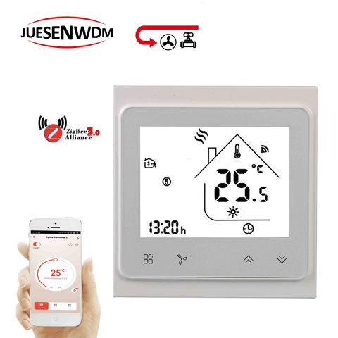 TUYA WIFI 4 tuyaux 2 tubes ventilo-convecteur Zigbee Thermostat pour ventilo-convecteur fonctionne avec Alexa Google Home ► Photo 1/6