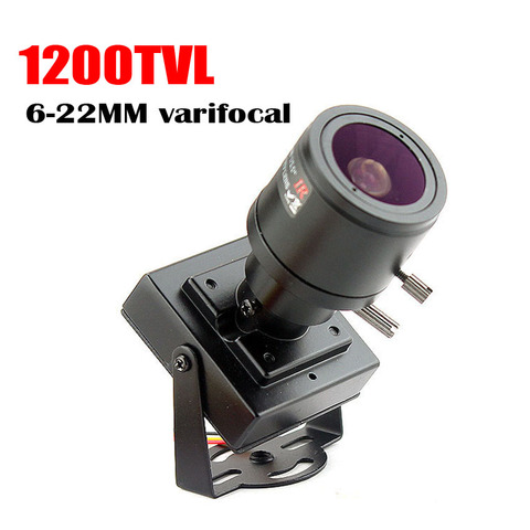 Mini caméra de vidéosurveillance 6-22mm varifocale, 1200tvl, de Surveillance avec objectif ajustable, sécurité métallique, dépassement de voiture ► Photo 1/6