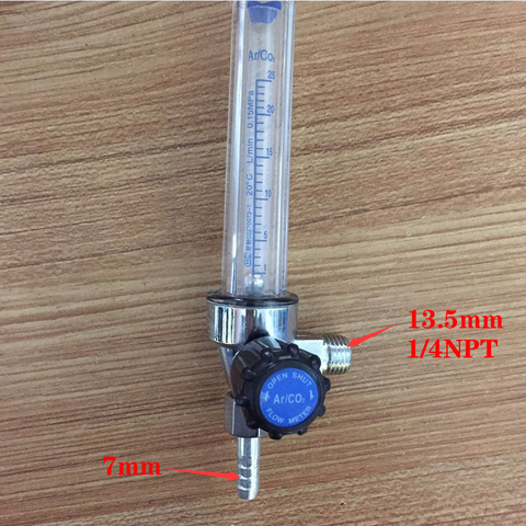 1/4PT fil 7mm barbe Argon Ar CO2 gaz débitmètre Ar régulateur de soudage 0.35 MPA ► Photo 1/1