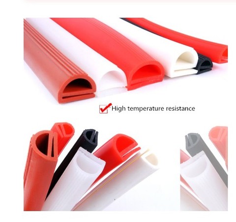 Joint en silicone résistant aux hautes températures, bande de Type E rouge blanc E forme Silicone, étrier porte de four congélateur porte de four à vapeur ► Photo 1/6