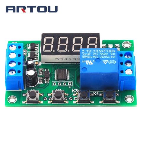 Carte de commutateur de commande de minuterie de retard de Module de relais de retard de YYC-2S réglable de cc 5 V/12 V/24 V 5A LED ► Photo 1/4