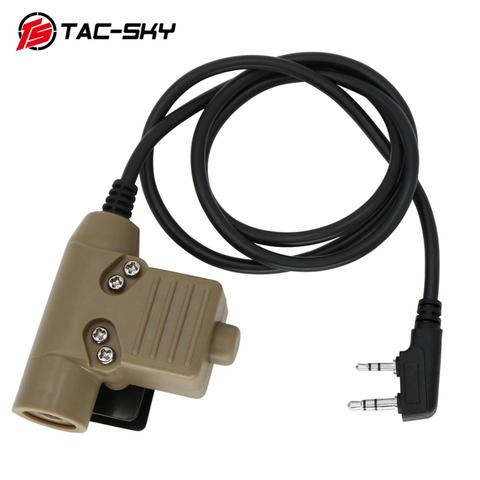 TAC SKY PTT U94 PTT casque militaire tactique PTT talkie-walkie ptt, adapté au casque tactique peltor comtac/sordin pttDE ► Photo 1/6