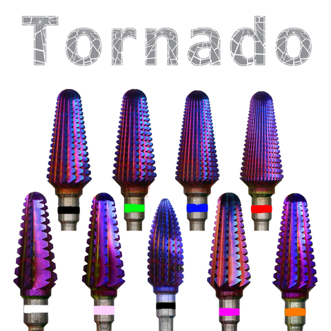 Tornado Proberra acrylique trempage carbure de tungstène violet revêtement coupe-ongles manucure accessoires outils clou remplissage foret ► Photo 1/6