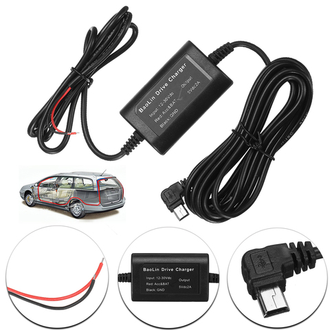 Nouveau Kit de chargeur de voiture Mini/Micro Port USB câble pour enregistreur de caméra DVR boîtier d'alimentation exclusif ► Photo 1/6