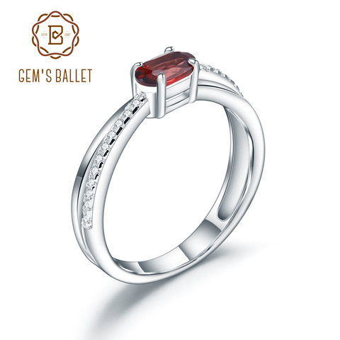 Gemmes, anneaux en grenat pour femmes, argent Sterling 925, bague en pierre précieuse, pierre de naissance, cadeau pour filles, vente en gros ► Photo 1/1