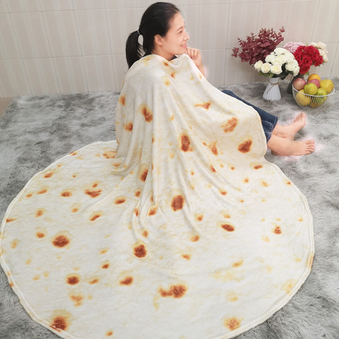 Couverture Tortilla en peluche pour Pizza, Lavash, couvre-lit en laine, canapé, plaid, Manta Burrito Koce ► Photo 1/6