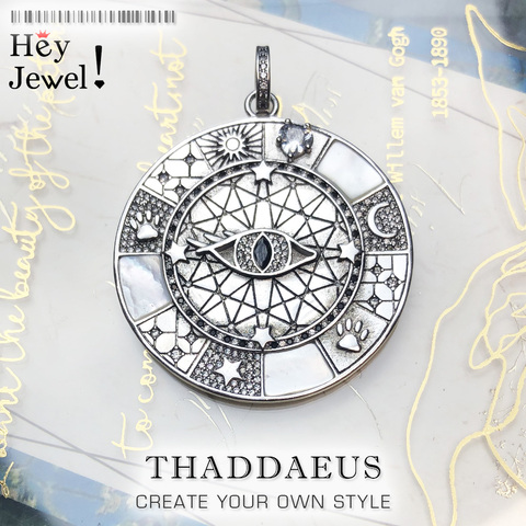 Pendentif amulette symboles mystiques, 2022 bijoux de mode Europe à la mode optimisme accessoire 925 en argent Sterling cadeau pour femme hommes ► Photo 1/6