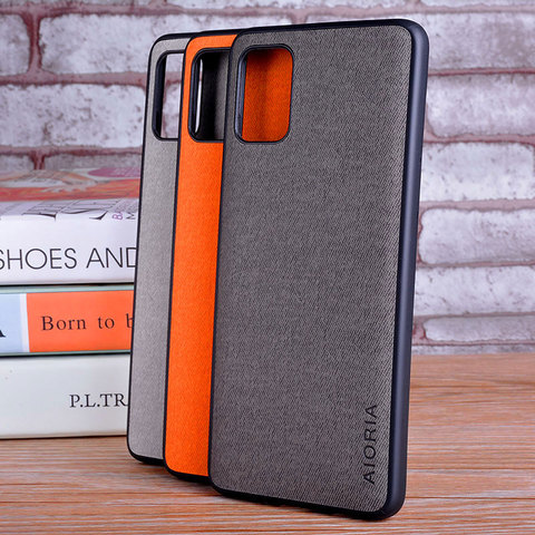 Coque pour Samsung Galaxy Note 10 Lite Plus coque en cuir textile de luxe en cuir souple pour samsung note 10 lite ► Photo 1/6