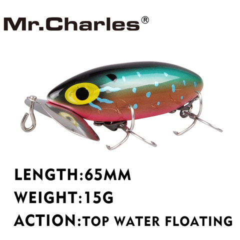 Mr.Charles-leurre artificiel flottant rigide de qualité professionnelle, appât artificiel de type surface, 65mm, 15g, 1 pièce ► Photo 1/6