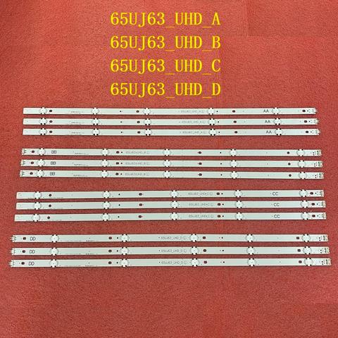 12 Pièces/ensemble LED bande de rétro-éclairage pour LG 65UJ6300 65UJ630V 65UJ634V 65UJ5500 65UK6100 Innotek 17Y 65inch_A SPC 65UJ63_UHD_A B C D ► Photo 1/6