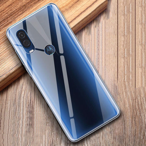 Coque arrière en Silicone TPU pour Moto One Power P30 Note Pro, étui Ultra mince en cristal pour Action One Vision ► Photo 1/6