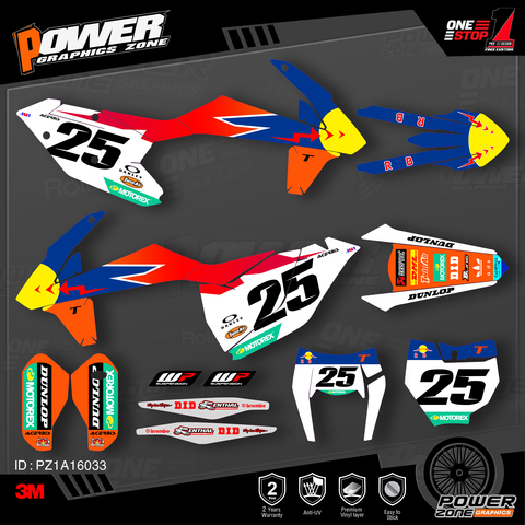 PowerZone personnalisé équipe graphique arrière-plans décalcomanies 3M autocollants Kit pour KTM SX SXF MX 16-18 EXC XCW Enduro 17-19 125 à 500cc 033 ► Photo 1/6