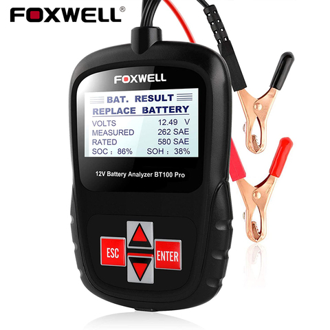 FOXWELL – testeur de batterie de voiture BT100 PRO 6V 12V, pour GEL AGM 100 à 1100CCA 200AH, outil d'analyse de l'état de santé ► Photo 1/6