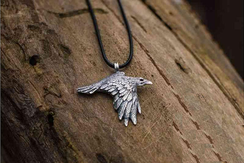 Antique Viking oiseau corbeau collier corbeau pendentif corbie bijoux ► Photo 1/1