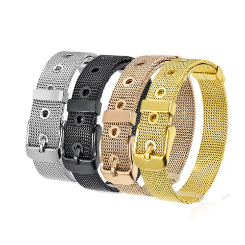 1 PC nouveaux bracelets de montre en acier inoxydable pour montre visage 18mm - 10mm or argent couleur réglable montre accessoires 21cm de Long ► Photo 1/6