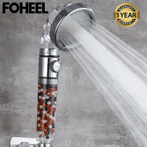 FOHEEL – pommeau de douche à main réglable, 3 modes, haute pression, économie d'eau, un bouton d'arrêt ► Photo 1/6