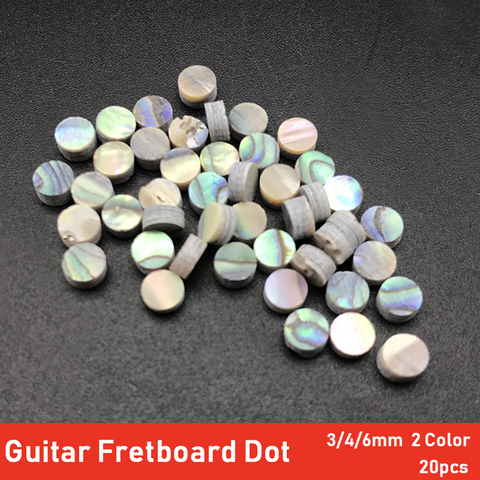 Points incrustés d'ormeau colorés pour guitare acoustique Ukulele, en coquille de perles blanches, 20 pièces, 2/3/4/6*2mm ► Photo 1/6