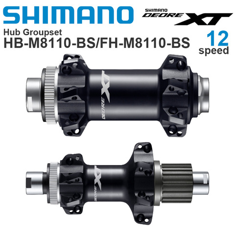 SHIMANO DEORE XT M8110 moyeu groupe moyeu avant 100/110x15mm et moyeu libre arrière 142/148x12mm essieu E-THRU-rayon droit 12 vitesses ► Photo 1/1