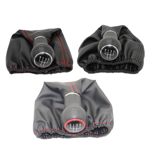 Levier de vitesse avec ligne rouge en cuir PU, pour Seat Ibiza 1996 1997 1998 1999 2000 2001, 5 vitesses ► Photo 1/6