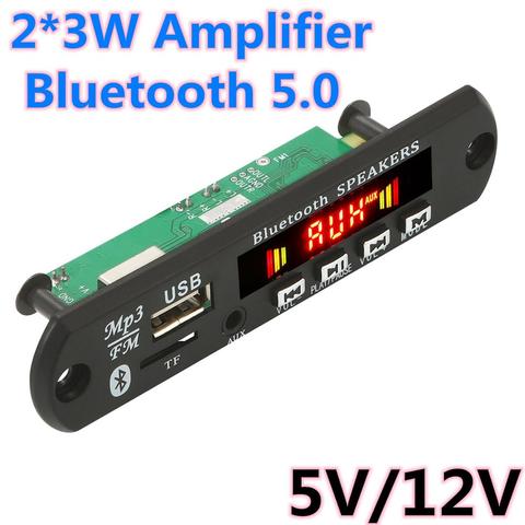 2*3W amplificateur Bluetooth 5.0 lecteur MP3 décodeur carte voiture FM Radio Module soutien FM TF USB AUX mains libres enregistrement d'appel ► Photo 1/6