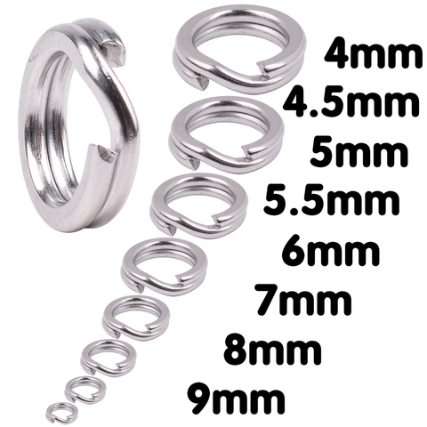 50pcs ou 100 pièces En Acier Inoxydable Anneau Fendu Diamètre 3mm À 8mm De Pêche Robuste Double Anneau Connecteur Accessoires De Pêche ► Photo 1/6