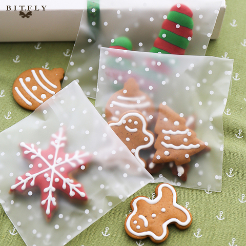 100 pièces bonbons biscuits gâteau Transparent sacs emballage bonbons Cookie sac en plastique avec auto-adhésif mariage bébé fête d'anniversaire ► Photo 1/6