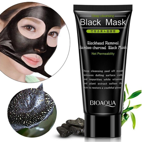 Masque noir au charbon de bambou, élimination des points noirs, nettoyage en profondeur, masque pelable, rétrécissement des Pores, traitement de l'acné ► Photo 1/6