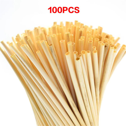 Pailles de blé naturel 100 pièces | Paille de blé naturel, biodégradable, paille à boire Portable écologique, accessoires de Bar de cuisine, livraison directe ► Photo 1/6