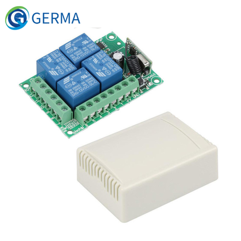 GERMA – interrupteur de télécommande sans fil universel, Module récepteur relais RF pour porte de Garage de maison intelligente 433 Mhz, DC 12V 4 CH 433 Mhz ► Photo 1/6