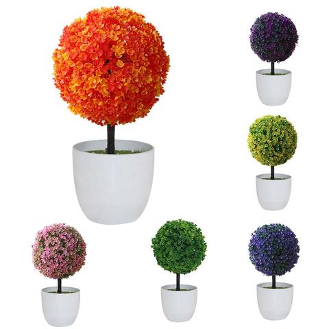 Mini plantes succulentes artificielles en pot, ensemble de bonsaï, vase à fleurs, décoration de balcon pour la maison ► Photo 1/6