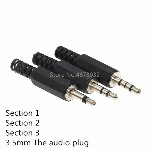 Fiche mâle Audio 3.5mm, 10 pièces, 3.5 Jack 2,3,4 Sections Balance pour Microphone, connecteur d'écouteurs, prise Audio ► Photo 1/6