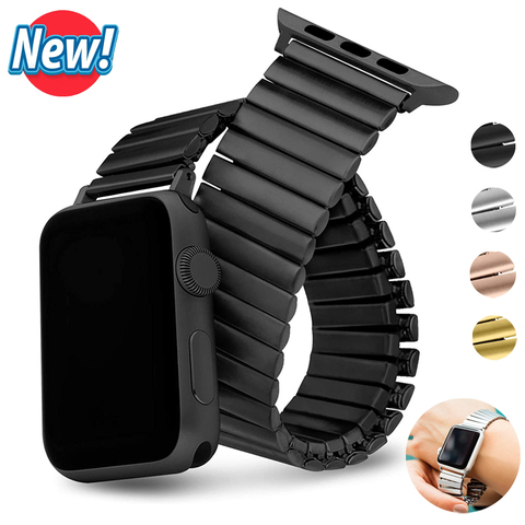 Pour Bracelet de montre Apple Bracelet élastique en acier inoxydable pour montre Apple série 5 bande 40mm 44mm Iwatch bande 42mm 38mm Bracelet ► Photo 1/5