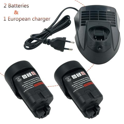 Batterie + chargeur) 10.8V MAX12V 2.0Ah Li-ion batterie outil Rechargeable pour Bosch BAT411 BAT412 BAT413 BAT414 + AL1115CV chargeur ► Photo 1/6