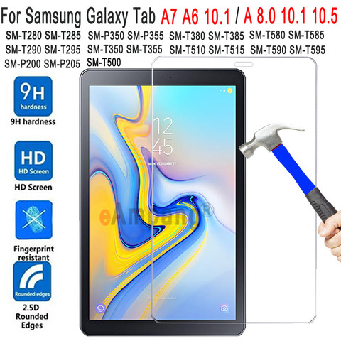 Protecteur d'écran, en verre trempé, pour Samsung Galaxy Tab A7 7.0 8.0 10.1 10.5 9.7 10.4 T500 T590 T510 T580 P580 T350 T290 ► Photo 1/6