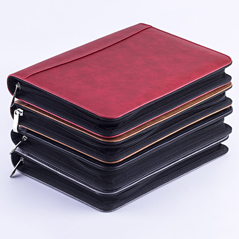 Padfolio-classeur, classeur, classeur, calculatrice, fermeture éclair, classeur porte-documents pour ordinateur portable, exécutif, spirale, carnet de voyage ► Photo 1/6