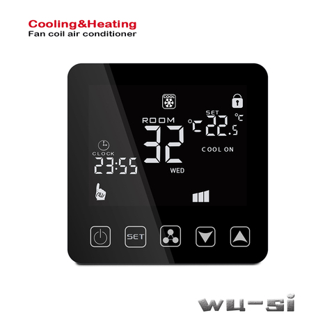 Thermostat pour ventilateur de climatisation 2P 4P, avec enrouleur Programmable, EU ► Photo 1/6