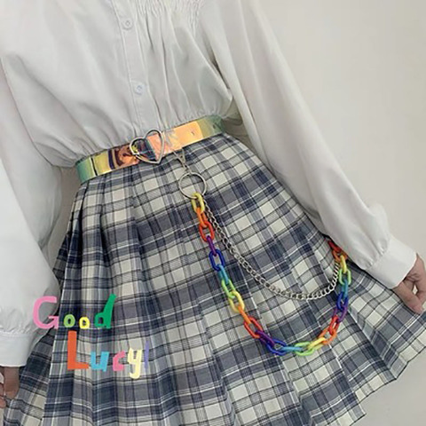 Coloré acrylique métal porte-clés pour femmes fille Hip Hop nouveauté Harajuku taille pantalon porte-clés accessoires de mode bijoux nouveau ► Photo 1/2