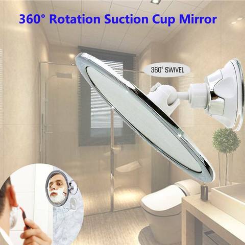 Nouveau miroir de salle de bain sans brouillard ventouse miroir douche rasage maquillage sans brouillard miroir 360 degrés réglable ventouse miroir ► Photo 1/6