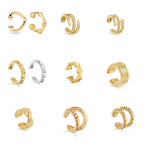 Clips d'oreilles en métal doré pour femmes, pour Cartilage, forme C, Clips, bijoux ► Photo 1/6
